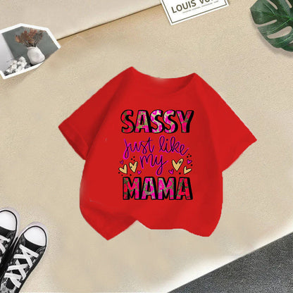 Girls' Tops Casual Short Sleeve Round Neck Print T-shirt