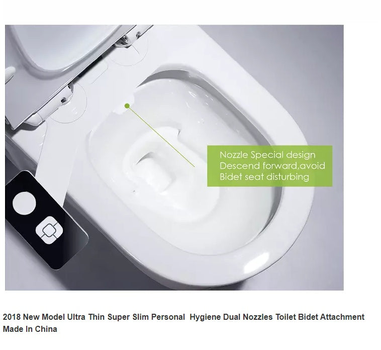 Thin Hygiene Dual Nozzles Toilet Slim Bidet Attachment