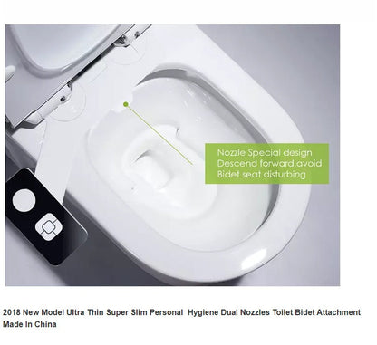 Thin Hygiene Dual Nozzles Toilet Slim Bidet Attachment