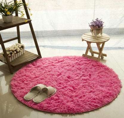 Fluffy Round Faux Fur Rug