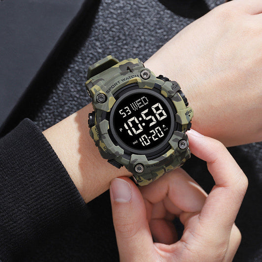 Fashion Large Dial Watch For Male Students Trendy Waterproof