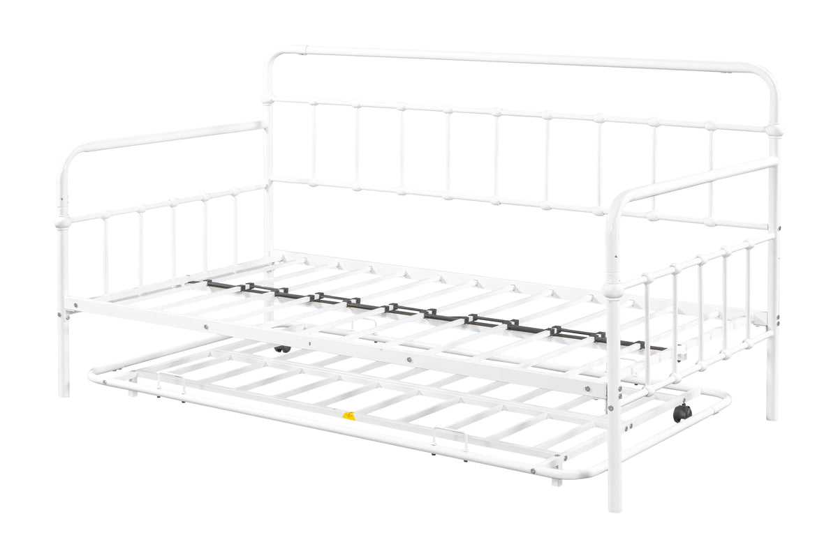 Metal Frame Daybed with trundle（white）