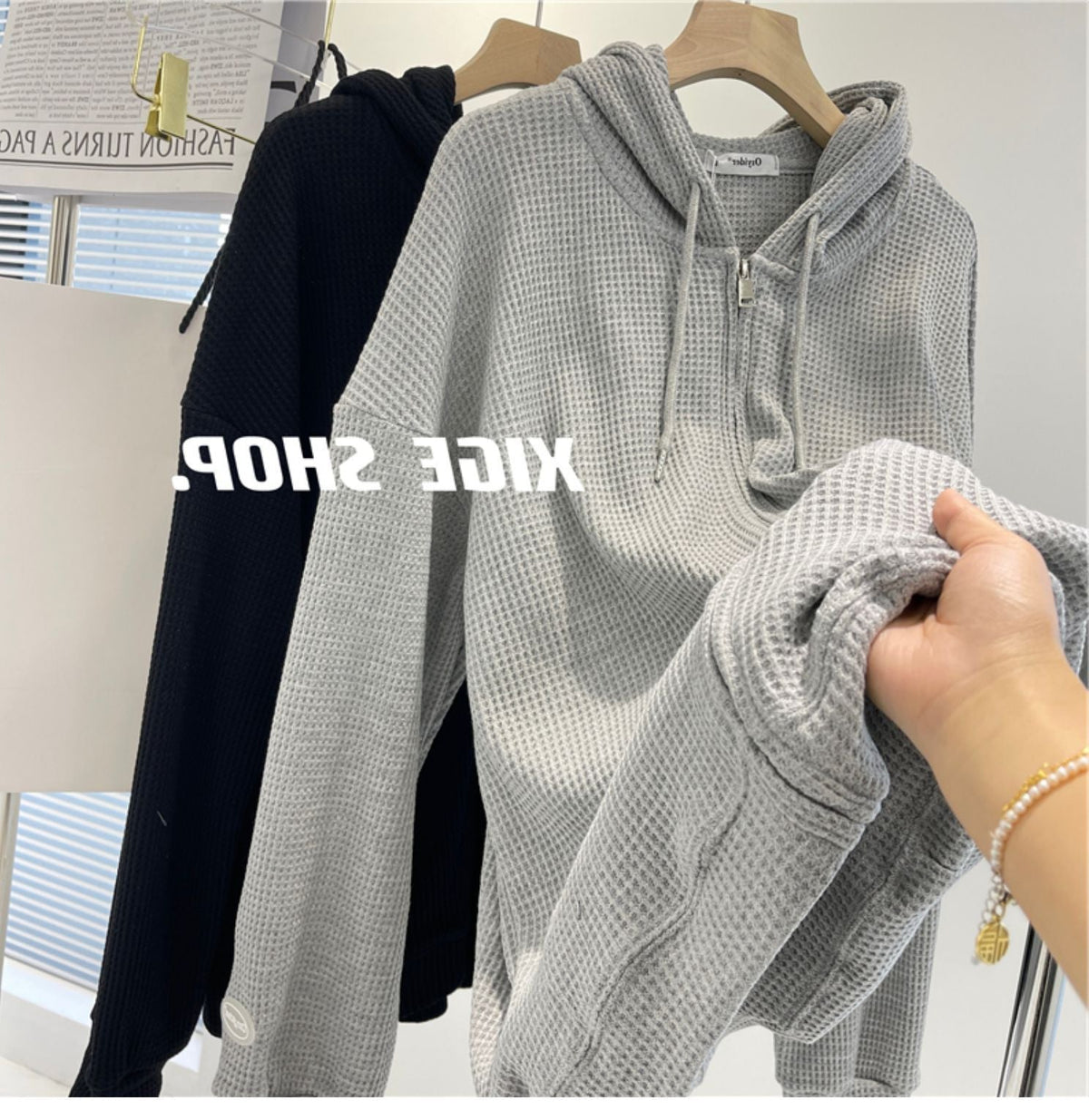 Wafffle Knit Hoodie