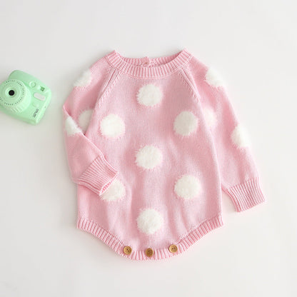 Girls' baby knitted wool jumpsuit romper