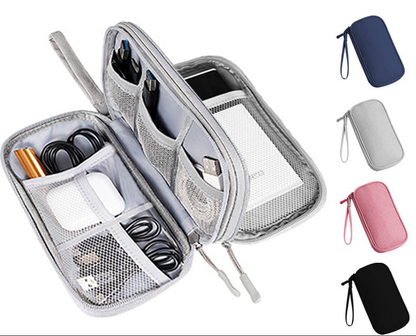 Multi - Functional Digital Accessories Organizer with Multiple - Layer Data Cable Pouch, Dust - proof Headphone Bag and Power Bank Pocket