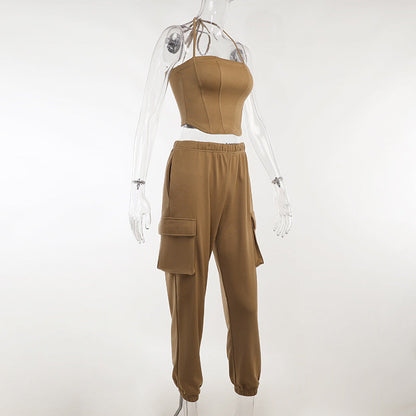 Waist Slim Dresses Bra Bandeau Workwear Pants Set