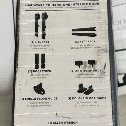 NATIONAL HARDWARE Interior Sliding Door Hardware Kit Sz 96” Matte Black