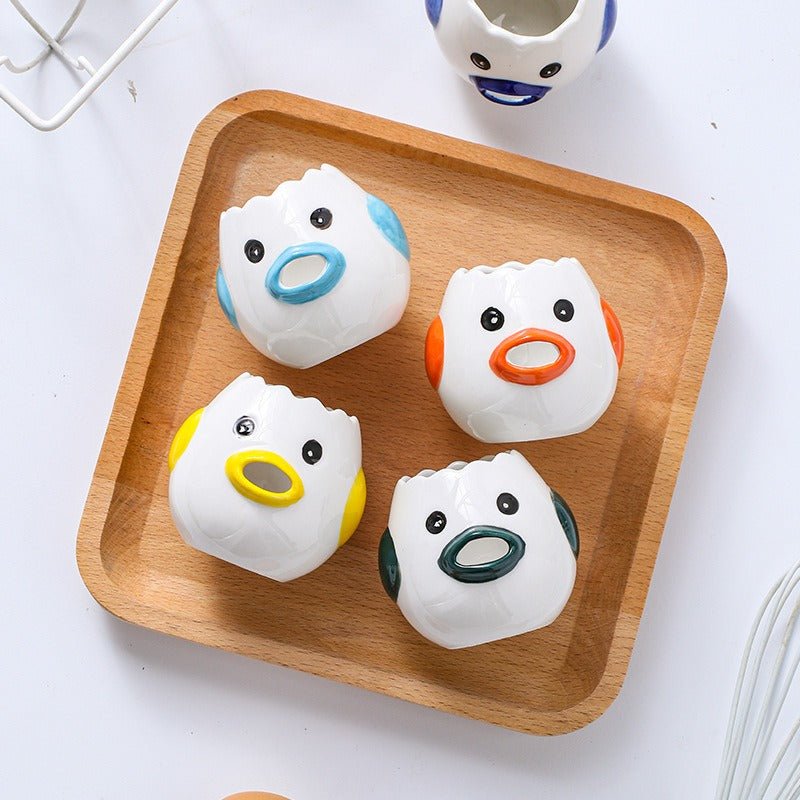 Ceramic egg white and protein separator household egg liquid and yolk filter baking tool easy to clean