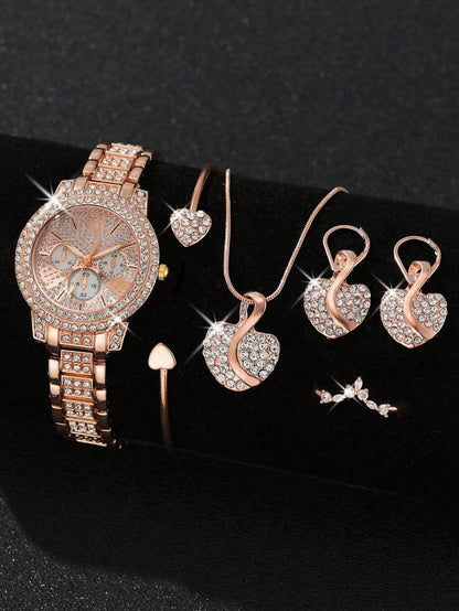 Diamond-Encrusted Fashionable High-End Watch Set