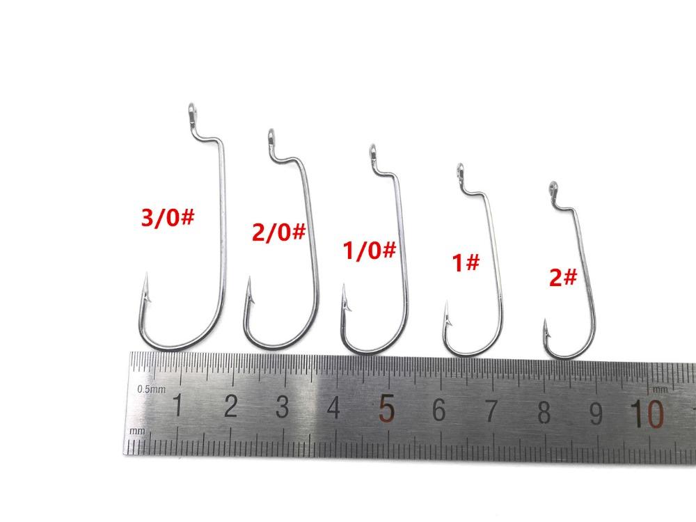 Rompin 100pcs/box 2#-3/0# 5 size Jig head HookSingle Fishing Hooks