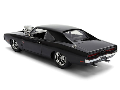 1970 Dodge Charger R/T Black "Furious 7" (2015) Movie "Fast & Furious" Series 1/24 Diecast Model Car by Jada
