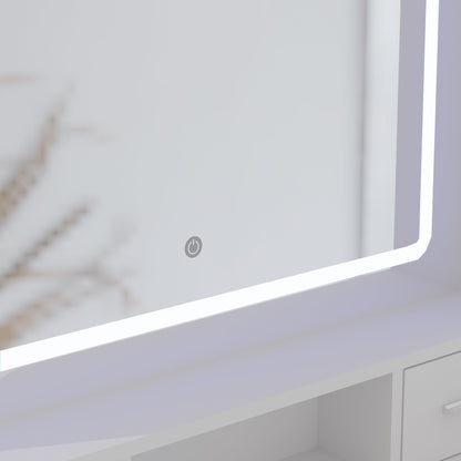 Smart mirror dressing table with drawers and storage cabinets, dressing table with bedroom dressing table, changing room