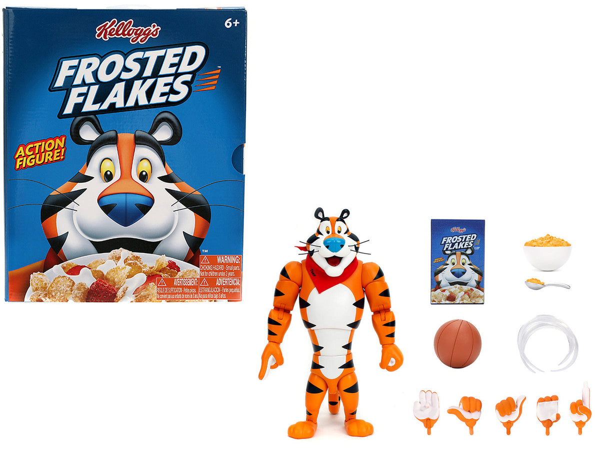 Tony the Tiger 6.75" Moveable Figure with Alternate Hands and Accessories "Kellogg's Frosted Flakes" Model by Jada