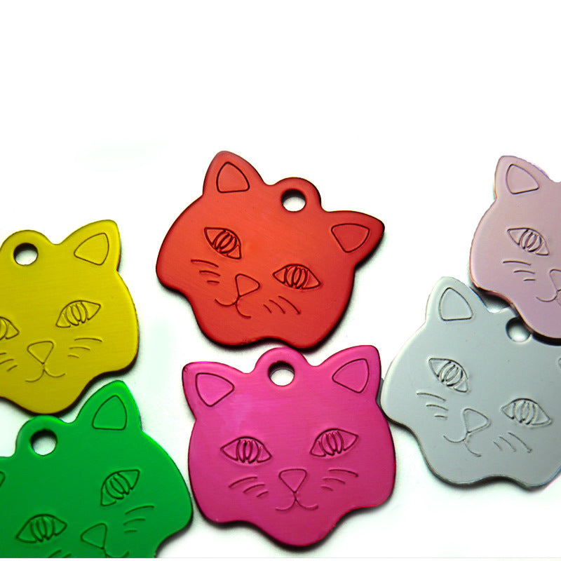 Cat head alumina pet tag
