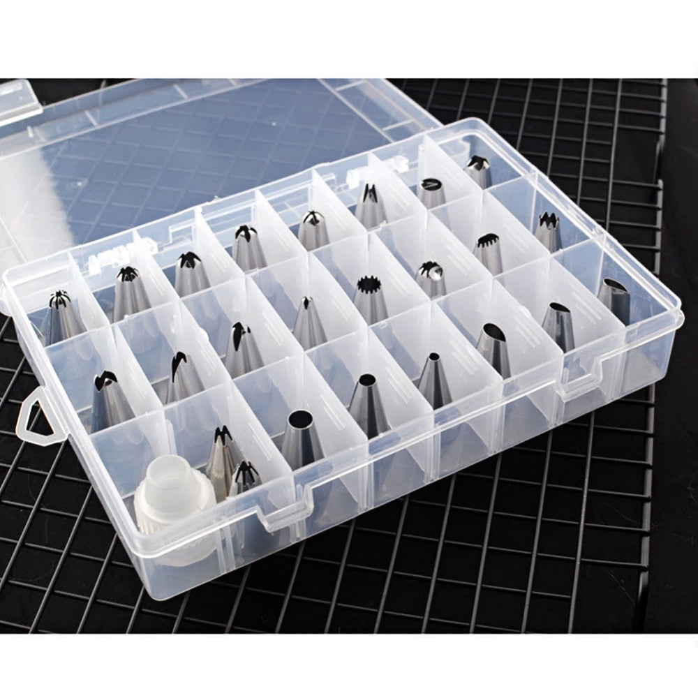 24pcs Stainless Steel Cupcake Decorating Tips Set