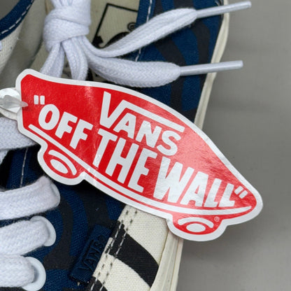 VANS Animal Classic Zebra Slip-On Sneakers Women's Sz 5.5 Men's 4.0 Blue/Black