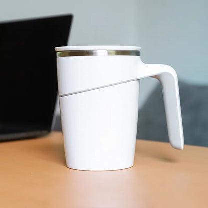 Inner Plastic Outer Steel Belt Handle Stainless Steel Thermos Cup Creative Office Anti-Fall Magic Suction Cup Does Not Pour The Cup
