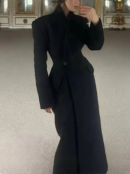 Hourglass Longline Tailored Wool-Blend Coat