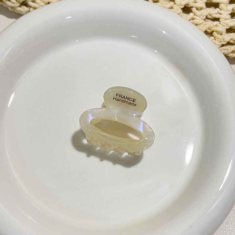 Vinegar-acid Floral Small Hair Clip Minimalist Oval Shape