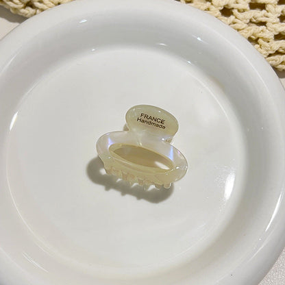 Vinegar-acid Floral Small Hair Clip Minimalist Oval Shape