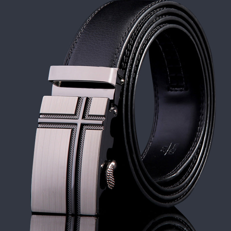 Mens Genuine Leather Belt With Automatic Buckle