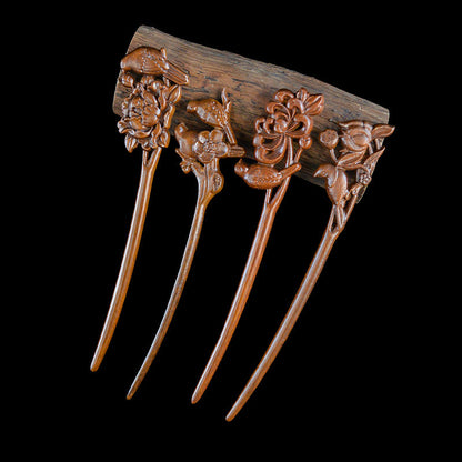 Gold Sandalwood Daily Updo Gadget Hair Claw Hairpin