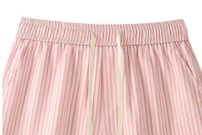 Striped Dachshund Casual Shorts For Men