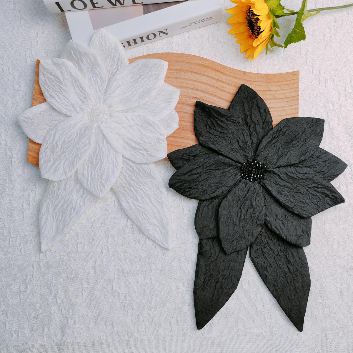 Womens Hand-Sewn Flower DIY Brooch