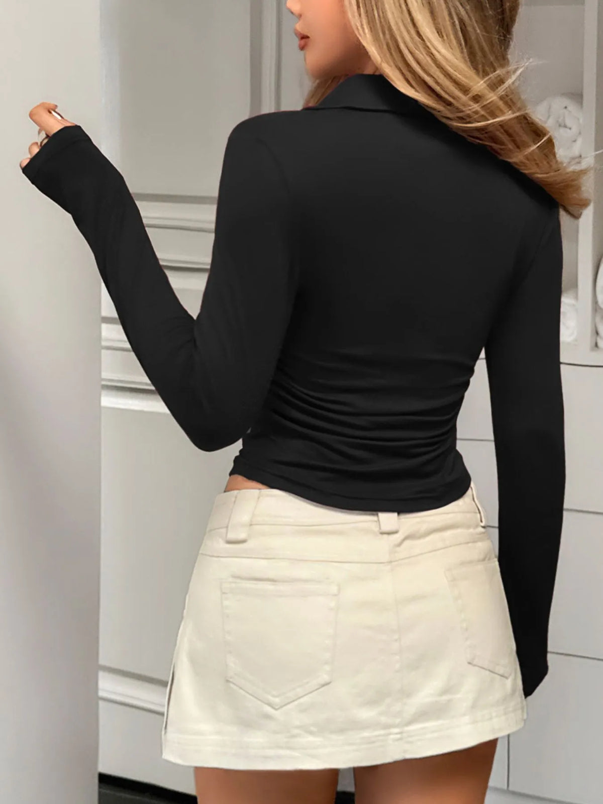 Johnny Collar Long Sleeve T-Shirt