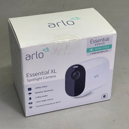 ARLO Essential XL Spotlight Camera 130° FOV White VMC2032W-100NAS (Pre-Owned)