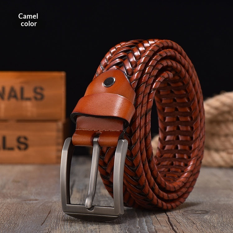 Handwoven Vintage Leather Belt For Men