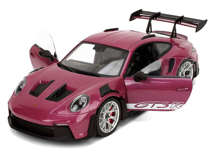 Porsche 911 GT3 RS Red Violet Metallic with White Stripes "Pink Slips" Series 1/18 Diecast Model Car by Jada