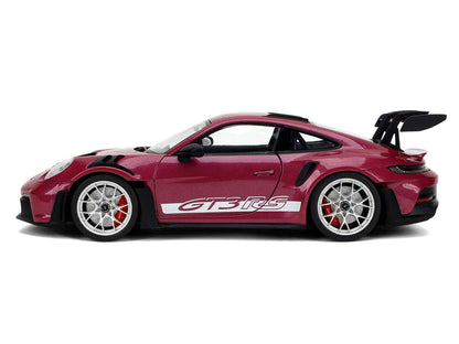 Porsche 911 GT3 RS Red Violet Metallic with White Stripes "Pink Slips" Series 1/18 Diecast Model Car by Jada