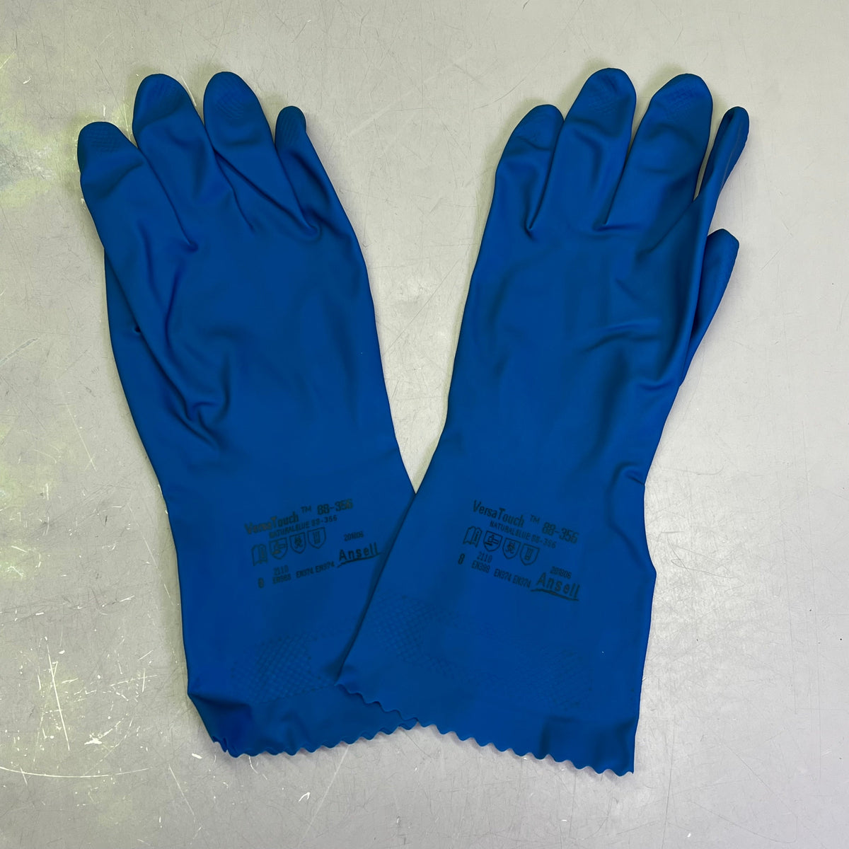 ANSELL (12 PACK) AlphaTec Natural Rubber Latex Unlined Gloves Sz 8 Blue 88-356