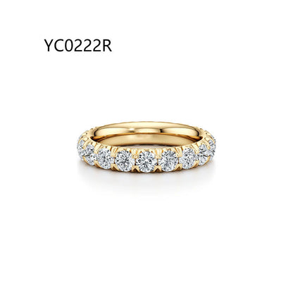 S925 Sterling Silver Moissanite Ring - Fully Paved Stacking Band with Niche Design for Women Lightweight Luxury Jewelry