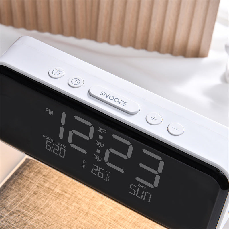 3-in-1 Bedside Lamp Wireless Charging Alarm Clock