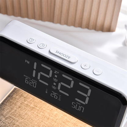 3-in-1 Bedside Lamp Wireless Charging Alarm Clock