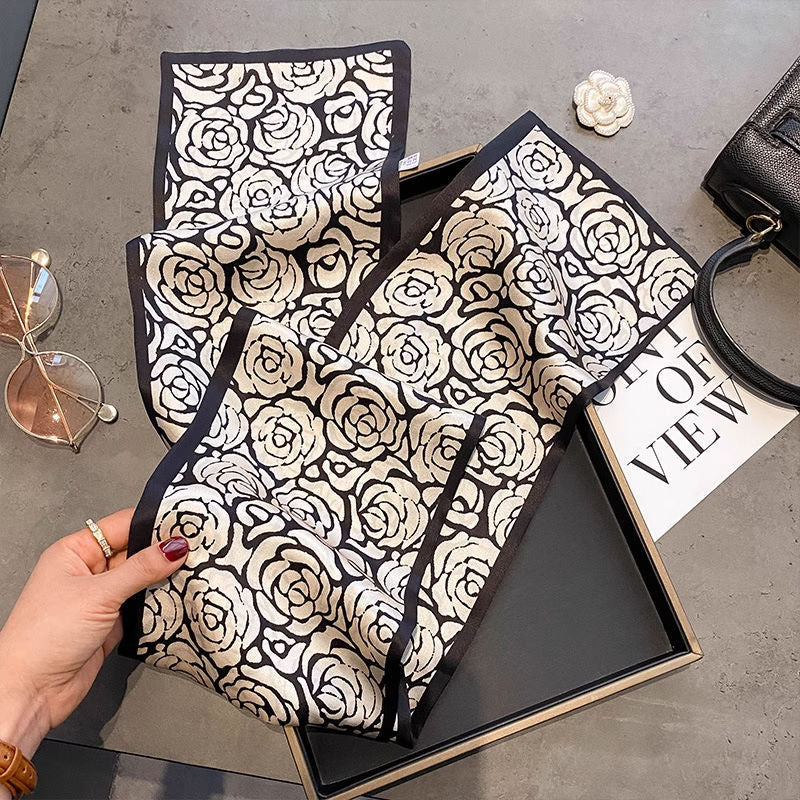 Floral-print Neck Scarf Springsummer Silk Scarf