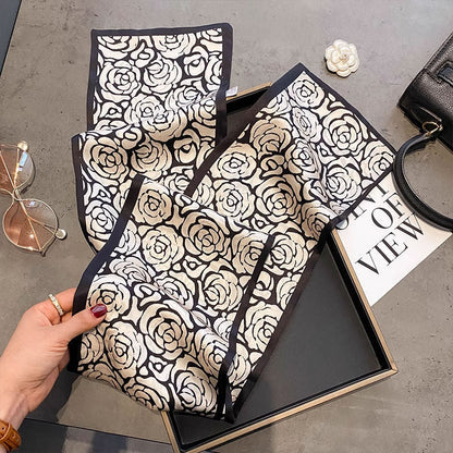Floral-print Neck Scarf Springsummer Silk Scarf