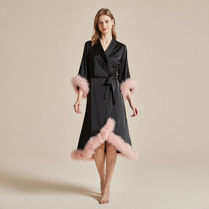 Long Feather Nightgown Womens Loungewear