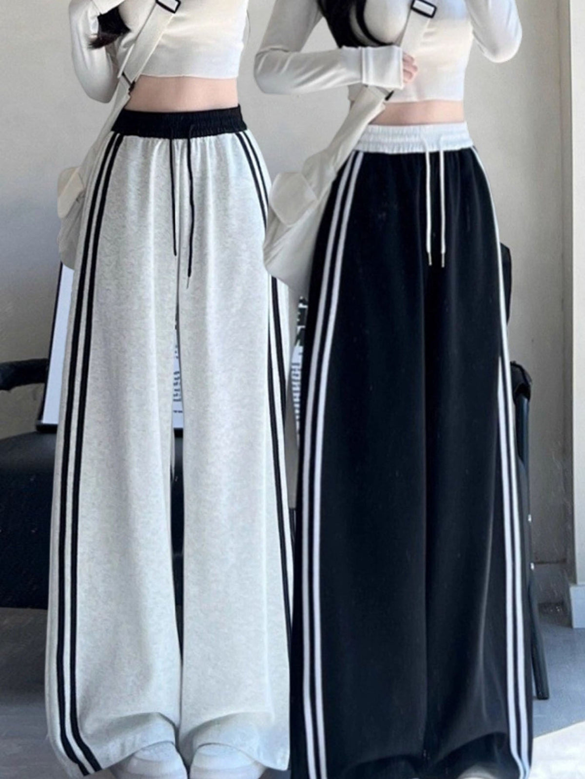 Retro Women's Sweatpants Springautumn Loose-fit Wide-leg