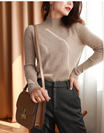 Women's Mock-neck Base Sweater, Basic Knit For Fallwinter