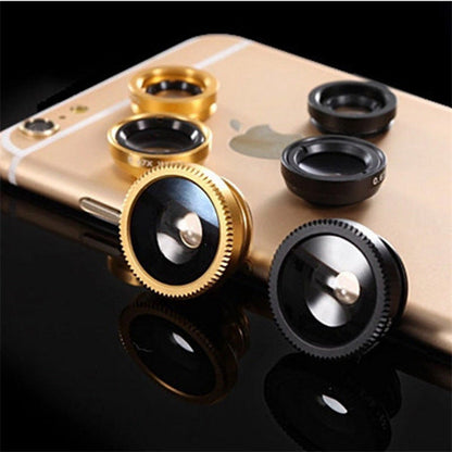 Mobile Phone Fisheye Lens Three In One Specific Mobile Phone Lens Magnifier Fisheye Wide-angle Macro Self Artifact