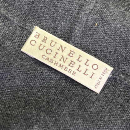 BRUNELLO CUCINELLI Mid Sleeve Cashmere Sweater Flower Detail Women's Sz L Grey