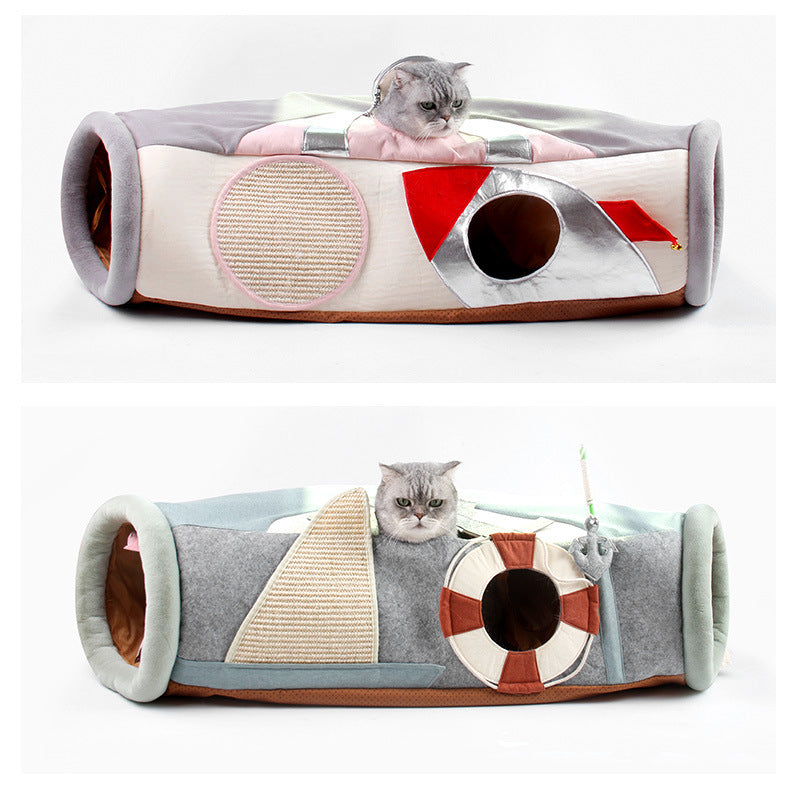 Cat Scratcher Folding Channel Semi-Enclosed Cat Litter