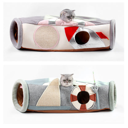 Cat Scratcher Folding Channel Semi-Enclosed Cat Litter