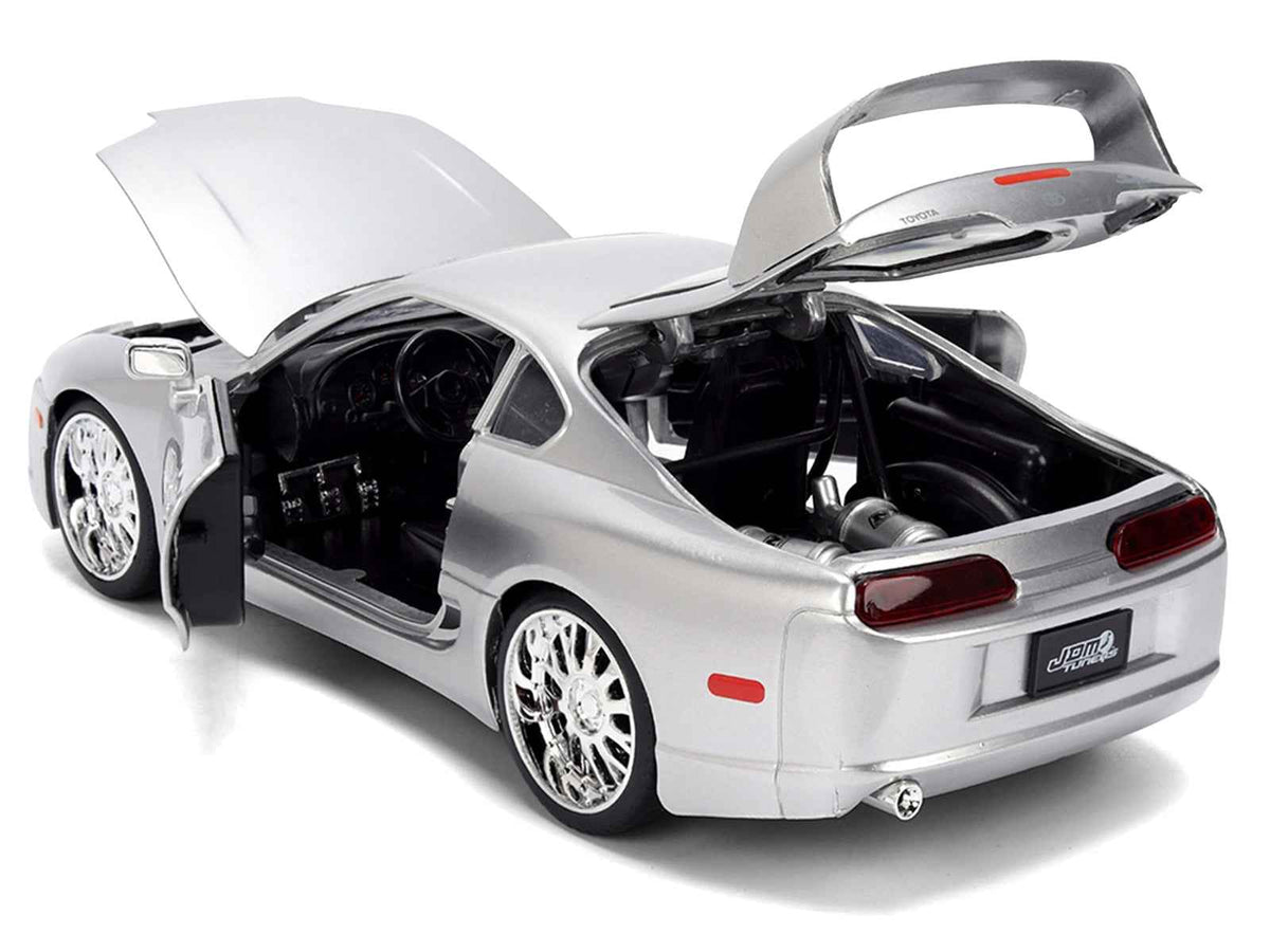 1995 Toyota Supra Silver Metallic "JDM Tuners" Series 1/24 Diecast Model Car by Jada