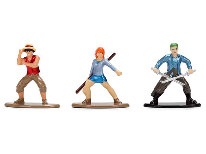 Set of 3 Diecast Figures "One Piece" (2023-Current) TV Series "Nano Metalfigs" Series Diecast Models by Jada