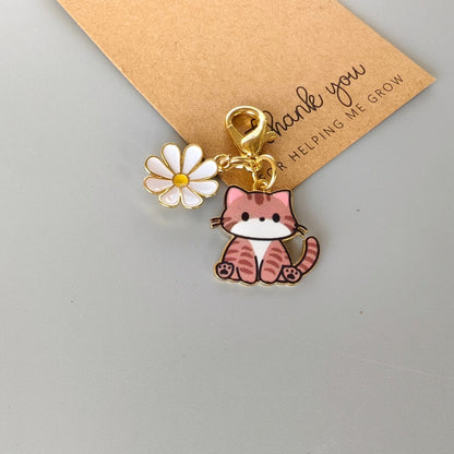Cute Cartoon Cat Keychain, Chubby Cat Earphone Case Charm