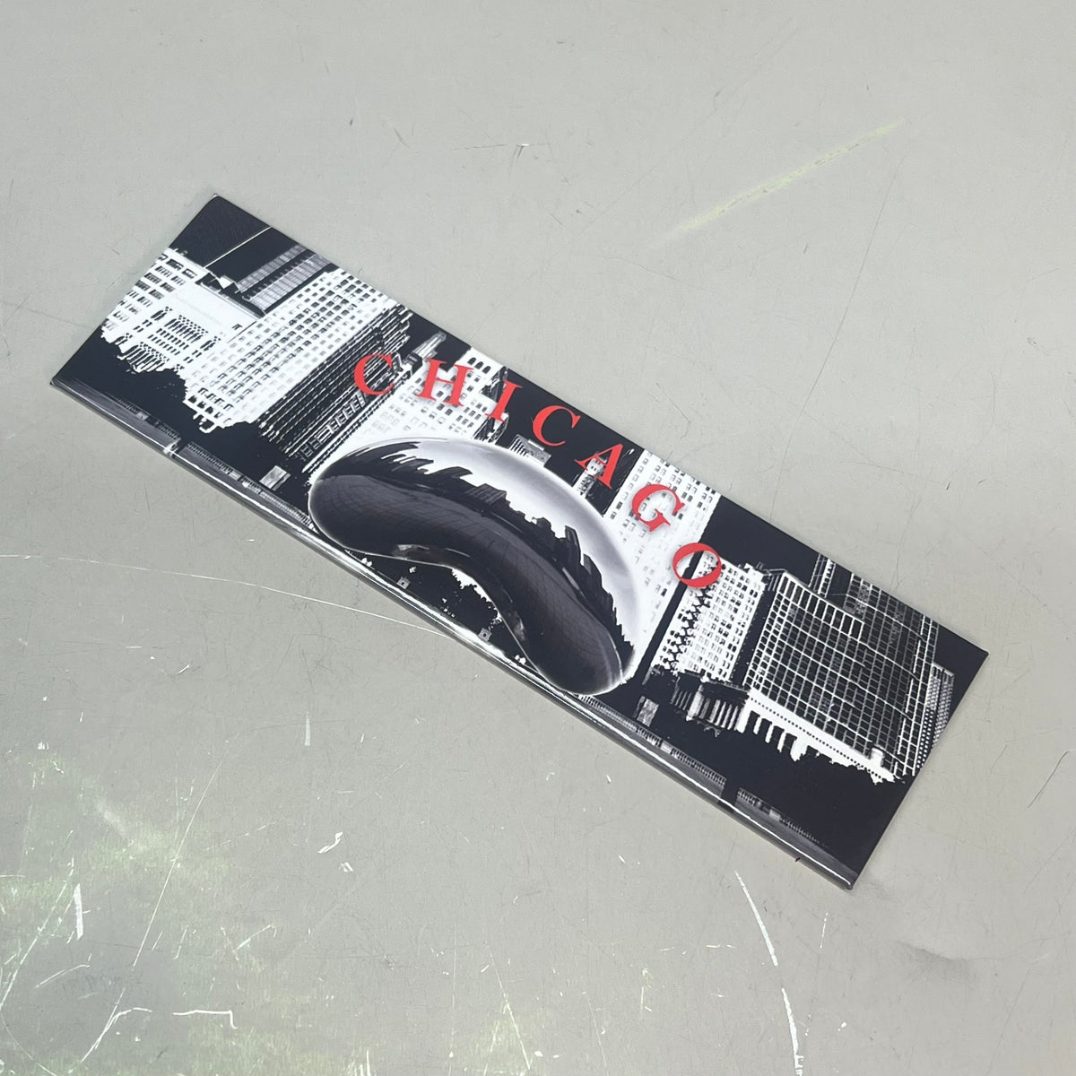 (5 PACK) Chicago Cloud Gate Souvenir Magnet  6"x2" Black & White 2014-00740-6441